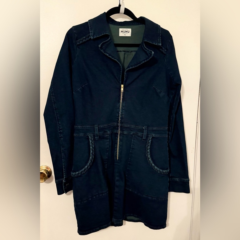 Show Me Your MuMu Blue Jean Long Sleeve Dress